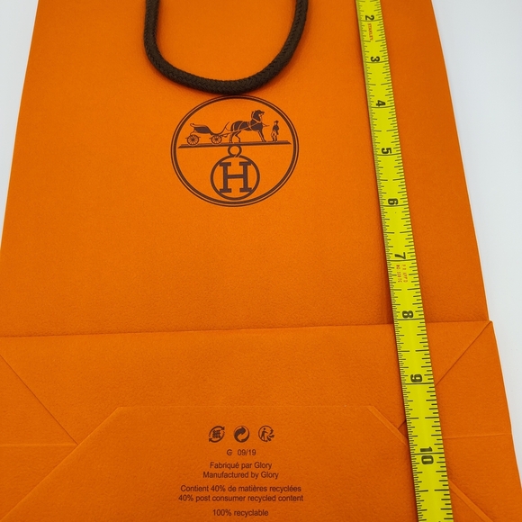 Hermès Orange Shopping Bag w/ Rope Handles | Authentic Luxury Packaging - Picture 4 of 5